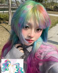 Harajuku Hair, Hairstyle Cute, Style My Hair, Highlights Ombre, Boosting Confidence, Purple Highlights, Fringe Bangs, Princess Celestia