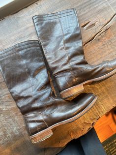 Vintage Fiorentini & Baker Women's Boots 37 Excellent condition! Rare. A few small scuffs as seen in photos. Hardly worn. Timeless and simple. I'm selling my closet. Check out the other items... Vintage Brown Boots With Flat Heel, Fitted Vintage Brown Leather Boots, Vintage Leather Mid-calf Boots, Vintage Leather Fitted Mid-calf Boots, Vintage Brown Lace-up Leather Boots, Frye Shoes, Frye Boots, Boot Shoes Women, New Shoes