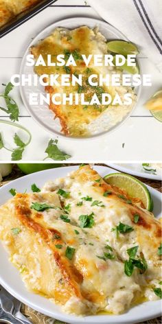 Salsa Verde Chicken Cheese Enchiladas Verde Chicken Enchiladas, Pepper Dishes, Chicken Cheese Enchiladas, Verde Chicken, Salsa Verde Chicken, Cheese Enchiladas, Lost 100 Pounds, Mexican Cooking