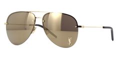 saint laurent classic 11 m 004 Gold Aviator Sunglasses, Saint Laurent Sunglasses, Bronze Mirror, Rimless Frames, Luxury Eyewear, Prescription Eyewear, Avant Garde Fashion, Eyewear Design, Showcase Design