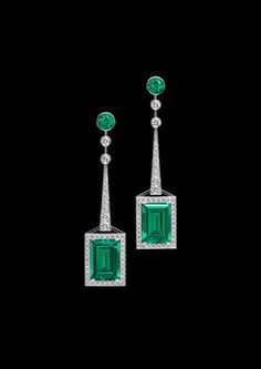 Jewelry Atelier, Mosaic Earrings, Bijoux Art Deco, Bijoux Art Nouveau, Art Nouveau Jewelry, Deco Jewelry, Emerald Earrings, Emerald Jewelry, Fine Jewelry Collection