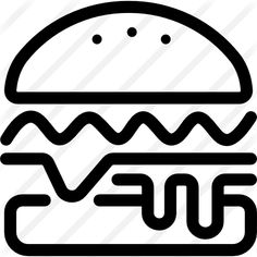 a black and white image of a hamburger