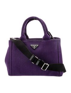 Prada Shoulder BagPurple CanvasSilver-Tone HardwareHandles & Single Adjustable Shoulder StrapCanvas Lining & Dual Interior PocketsOpen TopProtective Feet at BaseIncludes Dust Bag Purple Prada Handbag, Prada Tote Bag, Purple Bags, Canvas Shoulder Bag, Tote Handbags, Prada, Dust Bag, Women Handbags, Shoulder Bag