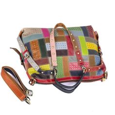 Multi Color Leather Patchwork Shoulder Bag vendor-unknown Handbags Multicolor Patchwork Satchel Shoulder Bag, Multicolor Patchwork Tote Satchel, Multicolor Patchwork Satchel For Daily Use, Multicolor Patchwork Satchel Bag, Daily Use Multicolor Patchwork Satchel, Multicolor Patchwork Satchel For Everyday Use, Multicolor Patchwork Crossbody Shoulder Bag, Patchwork Crossbody Travel Bag, Travel Crossbody Bag With Patchwork Details