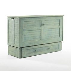 a green wooden chest with two drawers