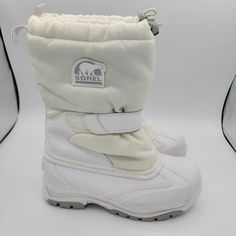 White Snow Cat Strap Boots. Rated To -40f. Casual White Insulated Boots, White Waterproof Boots For Winter Outdoor Activities, White Insulated Boots For Outdoor Activities, Casual White Waterproof Boots For Outdoor Activities, White Hiking Boots For Winter, Insulated White Waterproof Boots For Outdoor, White Casual Boots For Cold Weather, Casual White Boots For Cold Weather, White Waterproof Boots For Winter Outdoor