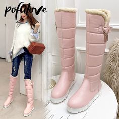 Shipping: Worldwide Express Shipping AvailableDelivery time: 7-15Days Fast ShippingReturns: Fast refund, 100% Money Back Guarantee.Brand Name: POFULOVEBoot Type: Snow BootsShaft Material: PUOutsole Material: RubberUpper Material: PUOrigin: Mainland ChinaSeason: WinterInsole Material: Short PlushHeel Type: Flat withLining Material: PlushBoot Height: Knee-HighItem Type: BootsFashion Element: Metal decorationDepartment Name: AdultToe Shape: Round ToeHeel Height: Med (3cm-5cm)With Platforms: NoStyle Boots Thigh High, Womens High Boots, Boots Flat, Comfy Flats, Waterproof Snow Boots, Waterproof Winter Boots, Boots Winter, Fur Boots, Winter Shoes