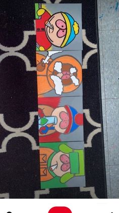 an image of some cartoon characters painted on the floor