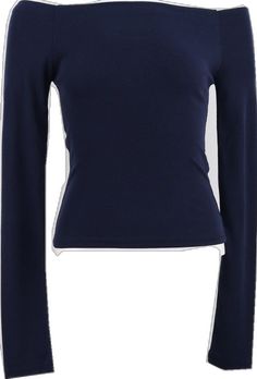 Chic Fitted Top T-shirt For Night Out, Elegant Fitted T-shirt With Scoop Neck, Chic Stretch T-shirt For Night Out, Blue Crew Neck Elastane Top, Blue Elastane Crew Neck Top, Elegant Long Sleeve Bodycon Top, Blue Crew Neck Top In Elastane, Trendy Long Sleeve Bodycon Top, Trendy Bodycon Long Sleeve Tops