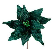 15 Velvet Glitter Poinsettia Stem: Dark Green - 85517DKGN - The Wreath Shop Dark Green Velvet, Poinsettia Wreath, Whimsical Wreaths, Christmas Picks, Christmas Accents, Magnolia Leaves, Christmas Poinsettia, Floral Wire, Green Glitter