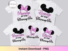 minnie mouse birthday shirts with pink bows on them