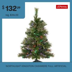 a christmas tree with lights is on sale