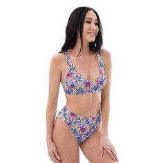 It’s too easy to fall in love with this bikini set. Removable pads and its double-layer make it comfy to wear all day by the pool or at the beach. • Fabric composition in the EU: 88% recycled polyester, 12% elastane • Fabric weight in the EU (may vary by 5%): 6.78 oz/yd² (230 g/m²) • Fabric composition in MX: 81% REPREVE recycled polyester, 19% LYCRA XTRALIFE • Fabric weight in MX (may vary by 5%): 7.52 oz/yd² (255g/m²) • Double-layered and non-reversible • Removable padding • Tear-away care lab Tropical Multicolor Swimwear With Built-in Bra, Multicolor Seamless Swimwear For Vacation, Multicolor Seamless Swimwear For Pool, Multicolor Seamless Beachwear Swimwear, Seamless Multicolor Beachwear Swimwear, Multicolor Seamless Swimwear For Beach Season, Beachwear Multicolor Swimwear With Built-in Bra, Multicolor Swimwear With Built-in Bra For Beach Season, Multicolor Beachwear Swimwear With Built-in Bra