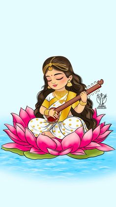 #saraswati #diwali #digitalartist #jammudoodler #dubai #giftideasforkids #meditation #education #knowledge #ganesha #lakshmi #hinduism Baby Saraswati Goddess, Navratri Devi Rangoli, Ma Saraswati Drawing, Maa Saraswati Wallpapers, Ma Saraswati Images, Vishnu Rangoli, Indian Goddess Illustration, Cute God Images, Saraswati Aesthetic