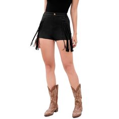 Women's fringe shorts are lightweight, comfortable and breathable. Perfect for pairing with t-shirts, tank tops, tights, denim jackets, sun shirts, sweatshirts, boots, sneakers and more. These shorts are perfect for casual, concert, party, beach, club, daily and summer wear. Hippie Cowgirl, Fringe Shorts, Concert Party, Suede Shorts, 70s Hippie, Short Fringe, Sun Shirt, Boots Sneakers, Denim Jackets