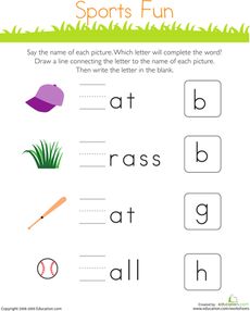 the worksheet for sports fun with letters and numbers to be used in this activity