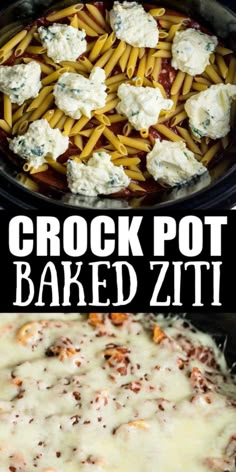 crock pot baked ziti with cheese and meat