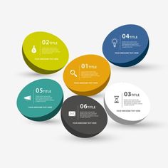 four circles with different colors and numbers for infos, presentations or presentation purposes illustration