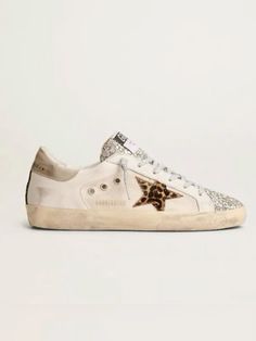 Leopard Golden Goose, Golden Goose Aesthetic, Pretty Sneakers, Golden Goose Superstar, Leopard Print Shoes, Leopard Shoes, Goose Shoes, Shoe Wishlist