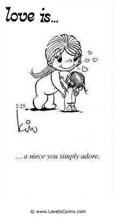 a black and white drawing of a girl holding a teddy bear with the words love is