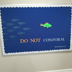 a sign that says do not conformm with fish on it