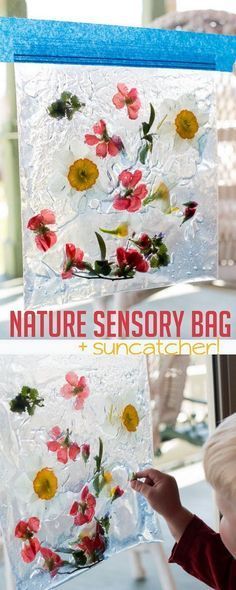 Sensory bags are easy and fast to make, gives the kids something to explore, and they're entertaining for toddlers! This nature sensory bag is no exception. Sensory Bag, Sensory Bags, Sensory Bottles, Kids Sensory, Spring Activities, Baby Sensory