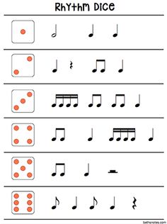 music worksheet with notes and symbols for children to practice their handwriting, numbers and letters