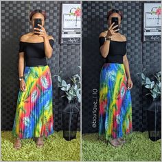 Printed Skirt With Elastic Waist. True To Size Casual Pleated Maxi Skirt For Vacation, Fitted Multicolor Casual Maxi Skirt, Casual Multicolor Maxi Skirt For Party, Fitted Casual Multicolor Maxi Skirt, Casual Fitted Multicolor Maxi Skirt, Trendy Multicolor Pleated Skirt, Casual Pleated Multicolor Skirt, Casual Multicolor Lined Pleated Skirt, Casual Multicolor Pleated Skirt With Lining