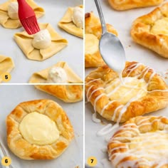 process photos showing how to make danish pastries