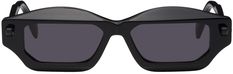 Handcrafted rectangular Mazzucchelli acetate-frame sunglasses in black. · Tonal lenses · Integrated nose pads · Pouch included · Size: 55.16 145 Supplier color: Black Sleek Black Acetate Cat Eye Sunglasses, Black Acetate Cat Eye Sunglasses For Evening, Contemporary Black Polarized Sunglasses, Formal Rectangular Acetate Sunglasses, Black Rectangular Cat Eye Sunglasses With Gradient Lenses, Black Acetate Cat Eye Sunglasses With Tinted Lenses, Modern Rectangular Sunglasses For Evening, Modern Black Acetate Cat Eye Sunglasses, Contemporary Black Sunglasses With Gradient Lenses