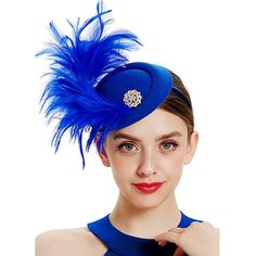 PRICES MAY VARY. Material: Tea Party Fascinator Hat Is Made Of Polyester, Feathers, Rhinestones And Hair Clip, Comfortable And Durable. One Size: Royal Blue Kentucky Derby Fascinator Hat With A Hair Clip And Gently Bendable Headband, One Size Fits Most Women, A Great Gift For Ladies, Girlfriends And Mothers. Easy To Wear: Royal Blue Pillbox Hat With Detachable Metal Hair Clip And Headband, Easily And Firmly Wear. Classic Pillbox Hat Base, Kentucky Hat Fits For Different Hairstyles. Design Feature: Sparkling Rhinestones Decoration And Fluffy Feathers, With Classic Pillbox Hat Base, Adding More Grace To The Fascinator. It Will Be A Stunning Addition To Any Outfit. Different Occasions: Peacock Feather Fascinator Fit For 1920s Gatsby Party, Wedding, Tea Party, Cocktail, Photo Shoots, Masquerad Kentucky Derby Party Hats, Women Tea Party, Royal Blue Fascinator, Green Fascinator, Metal Hair Clip, Kentucky Derby Fascinator, Hairstyles Design, Blue Fascinator, Derby Fascinator