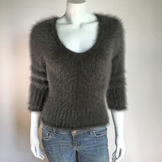 "Fuzzy 80% Angora Vintage EXPRESS Pullover Sweater. It is Brown, Fitted, with 3/4 Sleeves and a V-Neck, size S. It Features a Rib Knit and is Very Stretchy. It has been professionally cleaned--chemical free--and is ready to wear! Please use provided measurements rather than tag size. We measure garments unstretched. It's a good idea to double-check measurements! Most sweaters stretch quite a bit, and size and fit vary from brand-to-brand, but if you have any doubts about the fit, please check th Winter Sweater With 3/4 Sleeves And Stretch, Winter Stretch Sweater With 3/4 Sleeves, Winter Sweater For Layering With 3/4 Sleeves, Fitted Winter Sweater With 3/4 Sleeves, Fitted Sweater With 3/4 Sleeves For Winter, Casual 3/4 Sleeve Winter Sweater, Winter Layering Tops With 3/4 Sleeve, Chocolate Brown Sweater, Lime Green Shorts