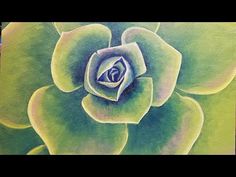 a painting of a large green flower