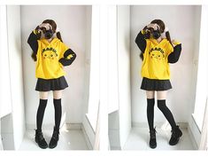 Pikachu Hoodie, Girl Hoodie, Cute Pikachu, Parcel Delivery, Fleece Dress, Coat Outfits, Hoodie Girl, Anime Outfits, Sweater Coats