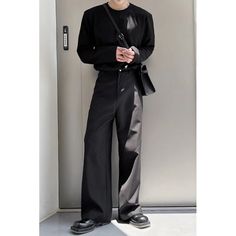 SPECIFICATIONS Material: POLYESTER Applicable Season: Four Seasons Style: vintage Applicable Scene: Daily Front Style: Flat Pant Closure Type: button fly Gender: MEN Item Type: Suit Pants Item name: Men's Pants Size Chart (Unit: CM) M Waist: 66-72.6CM Length: 106CM Hip:114 L Waist: 72.6-79.2CM Length: 107CM Hip:115 XL Waist: 79.2-89.1CM Length: 108CM Hip:117 (1 inch = 2.54 cm, 1 cm = 0.39 inch) Note:1.The folllwing size information is mearsured from the flatly paved clothes. 2.Please allow 1-3cm Black Pants With Zip Fly For Fall, Black Bottoms With Zip Fly For Fall, Black Zip Fly Pants For Winter, Black Winter Pants With Zip Fly, Baggy Black Bottoms With Zip Fly, Black Wide Leg Pants With Zip Fly, Black Baggy Bottoms With Zip Fly, Black Straight Bottoms With Zip Fly, Black Straight Pants With Zip Fly