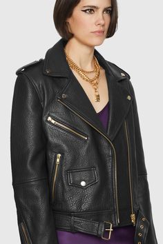 Womens Biker Jacket, Leather Outerwear, Leather Moto Jacket, Jacket Design, Leather Jackets Women, Flowy Dress, Metal Hardware, Fall Vibes, Rebecca Minkoff