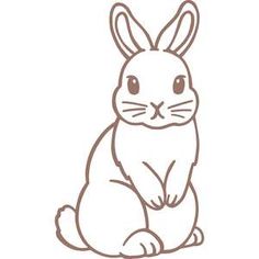 a drawing of a rabbit sitting on the ground