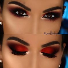 Daily Eye Makeup, Morphe Eyeshadow Palette, Makeup Suggestions, Morphe Eyeshadow, Christmas Eye Makeup, Red Eye Makeup, Red Eyeshadow, Eye Makeup Pictures