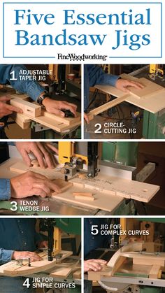 the instructions for how to make a wooden band saw jig