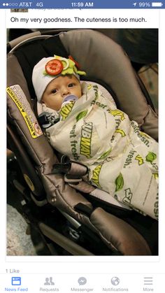 a baby in a car seat with a blanket on it's head and the caption says, best halloween costume ever?