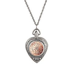 This heart-shaped pendant is not only a gorgeous accessory with an Austrian 2 Euro coin on the front, but it opens to reveal an elegant timepiece. From American Coin Treasures. Heart Coin, Watch Pendant, Euro Coins, Silver Strand, American Coins, Coin Design, Filigree Design, White Gift Boxes, Rope Chain