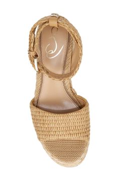 Braided trim highlights the platform wedge of a classic espadrille topped with sleek, streamlined straps. 4" heel; 2" platform (size 8.5) 3" strap height Adjustable ankle strap with buckle closure; hidden elastic inset Leather, textile or synthetic upper/synthetic lining and sole Imported Elegant Wedge Sandals With Woven Sole And Ankle Strap, Elegant Straw Platform Wedge Sandals, Elegant Platform Espadrilles With Ankle Strap, Elegant Platform Wedge Espadrilles, Elegant Platform Espadrille Heels, Elegant Espadrille Platform Heels, Classic Slippers, Flip Flop Slippers, The Platform