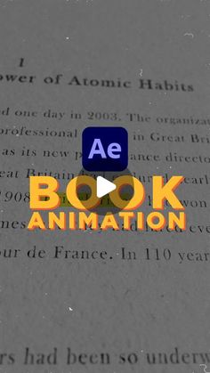 the book animation logo is displayed on top of an open book with text reading ae