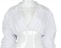 winter clothes: crop tops women color: white Tops Type: Tees Style: Casual Sleeve Style: Puff Sleeve Sleeve Length(cm): Full Season: Winter Pattern Type: Solid Model Number: women's crop tops Material: Polyester Item Type: Tops Gender: WOMEN Fabric Type: Broadcloth Collar: O-Neck Clothing Length: Short White Cropped Shirt For Spring, White Cropped Crop Top For Fall, Trendy White Long Sleeve Cropped Shirt, Trendy Puff Sleeve Crop Top For Fall, Trendy Solid Color Puff Sleeve Crop Top, Trendy White Crop Top For Fall, White Fitted Cropped Shirt For Fall, White Crop Top For Winter, White Long Sleeve Cropped Shirt For Fall