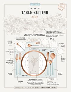 the table setting guide for an elegant dinner