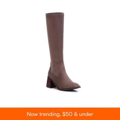 in stock Casual Brown Knee-length Boots, Brown Knee-length Boots For Spring, Brown Knee-length Spring Boots, Brown Knee-length Winter Boots, Dress Boots, Suede Dress, Dress With Boots, Light Brown, Platinum