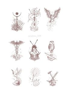 an image of tattoo designs on white paper