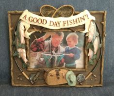 a good day fishin photo frame with two children