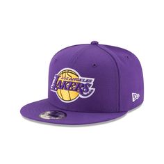 The Los Angeles Lakers 9FIFTY Snapback features an allover team colored fabrication with an embroidered Lakers logo at the front panels and an embroidered NBA logo at the rear above an adjustable snapback closure. Throwback Adjustable Baseball Cap With Embroidered Logo, Adjustable Throwback Baseball Cap With Embroidered Logo, Throwback Snapback Baseball Cap With Embroidered Logo, Snapback Hat With Team Logo For Fans, Flat Bill Snapback Hat With Team Logo, Casual Snapback Hat For Sports With Flat Bill, Casual Flat Bill Hat With Logo, Collegiate Snapback Hat With Curved Visor For Streetwear, Collegiate Snapback Hat With Curved Visor