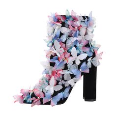 Butterfly Pointed Toe Chunky Heel Ankle Boots Butterfly Shoes, Chunky Heel Ankle Boots, Facebook Style, Shoes For Sale, Heel Ankle Boots, Zipper Boots, Western Wedding, Women Boots, Clothes Crafts